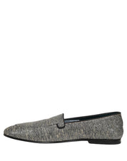 Gray Lurex Glitter Men Dress Loafers Shoes