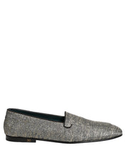 Gray Lurex Glitter Men Dress Loafers Shoes