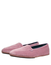 Pink Velvet Slip On Men Flats Loafers Shoes