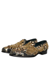 Black Velvet Embellished Dress Loafers Shoes