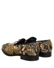 Black Velvet Embellished Dress Loafers Shoes