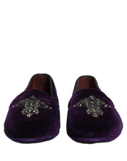 Violet Suede Embellished Dress Loafers Shoes