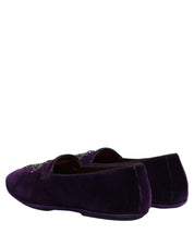 Violet Suede Embellished Dress Loafers Shoes