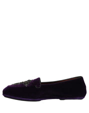 Violet Suede Embellished Dress Loafers Shoes