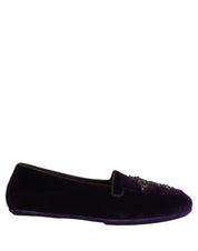Violet Suede Embellished Dress Loafers Shoes