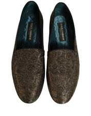 Gold Lurex Glitter Men Slip On Loafers Shoes