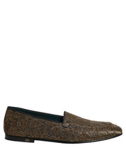 Gold Lurex Glitter Men Slip On Loafers Shoes