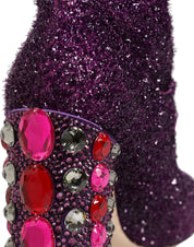 Purple Crystal Lurex Fantasy High Boots Shoes