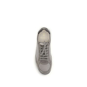 Brunello Cucinelli Gray Calf Leather Bos Taurus Sneakers