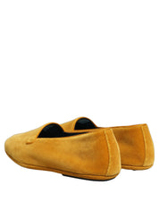 Yellow Velvet Slip On Men Dress Loafers Shoes