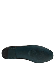 Black Glitter Brocade Men Dress Loafers Shoes