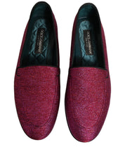 Pink Glitter Lurex Logo Dress Loafers Shoes