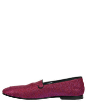 Pink Glitter Lurex Logo Dress Loafers Shoes