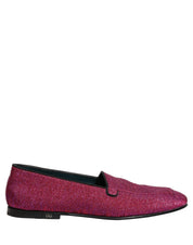 Pink Glitter Lurex Logo Dress Loafers Shoes
