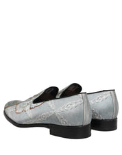 Gray Baroque Angel Velvet Men Loafers Shoes