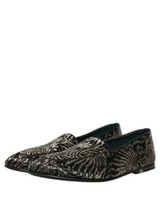 Black Silver Embellished Dress Loafers Shoes