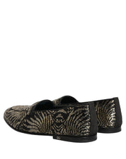 Black Silver Embellished Dress Loafers Shoes