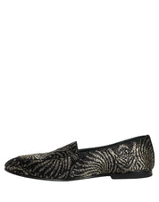 Black Silver Embellished Dress Loafers Shoes