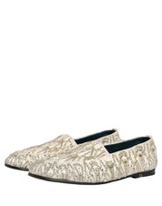 White Velvet Embroidered Dress Loafers Shoes