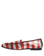 Multicolor Flag Sequin Dress Loafers Shoes