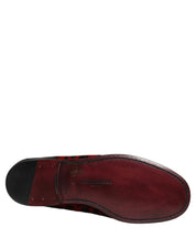 Red Leopard Print Pony Hair Dress Loafers Shoes
