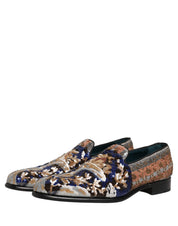 Multicolor Embroidered Sequin Loafers Shoes