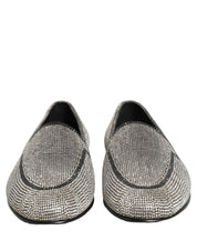 Silver Crystal Embellished Men Loafers Shoes