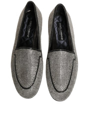 Silver Crystal Embellished Men Loafers Shoes