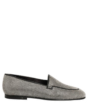 Silver Crystal Embellished Men Loafers Shoes