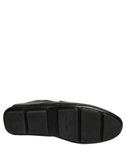 Black Deerskin Leather Driver Loafers Shoes
