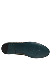 Gray Glitter Lurex DG Logo Dress Loafers Shoes