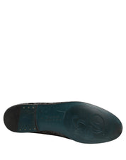 Silver Jacquard Leather Slip On Loafers Shoes