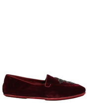 Red Suede Embellished Men Dress Loafers Shoes