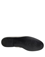 Dolce & Gabbana Silver Leather DG Logo Slip On Loafers Shoes Dolce & Gabbana