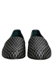 Black Velvet Diamond Stitched Loafers Shoes