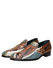 Multicolor Embroidered Sequin Loafers Shoes