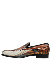 Multicolor Embroidered Sequin Loafers Shoes