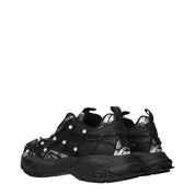 Versace Black Fabric Chunky Sneakers