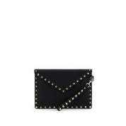 Valentino Garavani Black Calf Leather Bos Taurus Clutch Bag