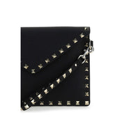 Valentino Garavani Black Calf Leather Bos Taurus Clutch Bag