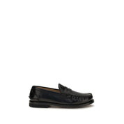 Black Calf Leather Bos Taurus Slip-On Loafers