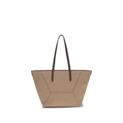 Beige Cotton Shoulder Bag