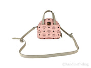 MCM Signature Half Moon Top Handle Crossbody Bag