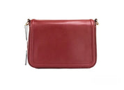Marc Jacobs Medium Metal Signet Syrah Smooth Leather Flap Crossbody Purse Bag
