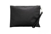 Versace Large Black Nylon Fabric Medusa Convertible Pouch Clutch Wristlet Bag