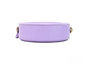 Versace Round Disco Lilac Pebbled Leather Camera Case Crossbody Bag Purse