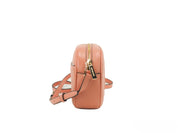 Michael Kors Jet Set Travel Medium Sherbert Leather Oval Camera Crossbody Bag