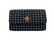 Versace Wallet On A Chain Fabric Black Crossbody Bag