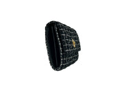 Versace Wallet On A Chain Fabric Black Crossbody Bag