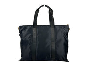 Versace Black Nylon Fabric La Medusa Shoulder Tote Bag